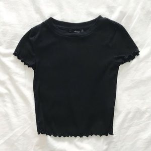 Forever 21 Black Ribbed Crop Top